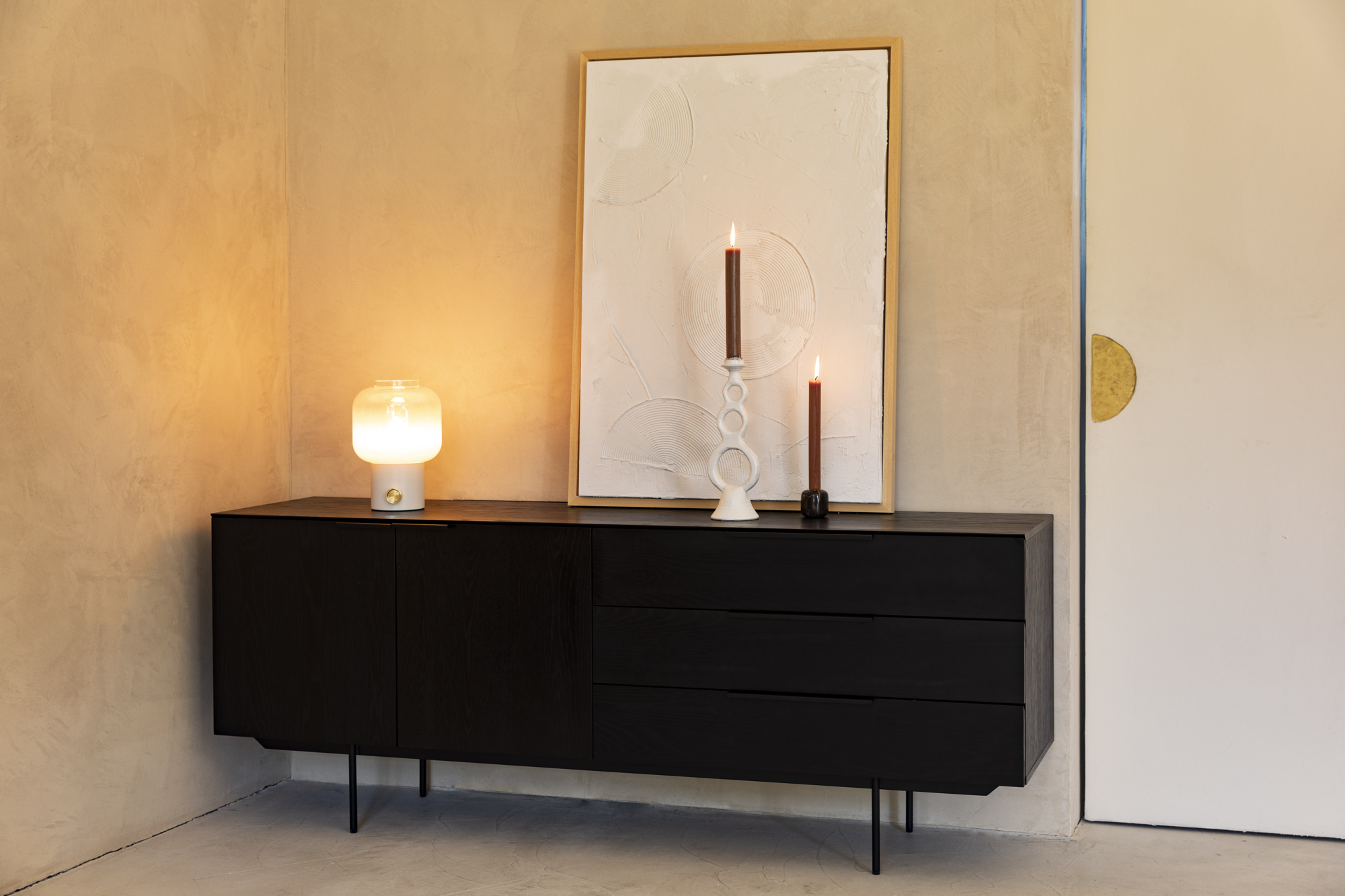 Taffellamp Moody zwart