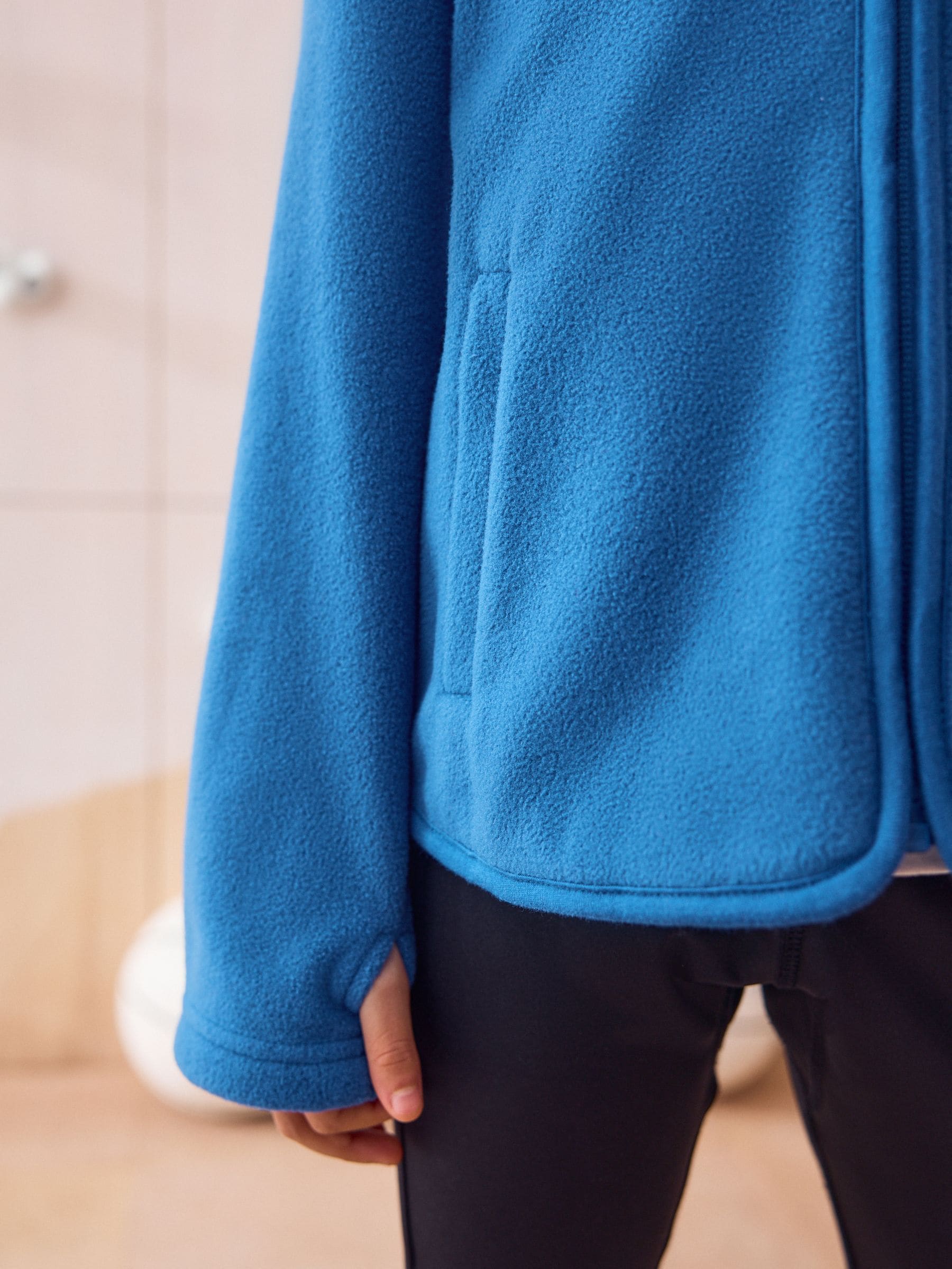 Blauw - Fleece jack met rits en zakken (3-16 jr)