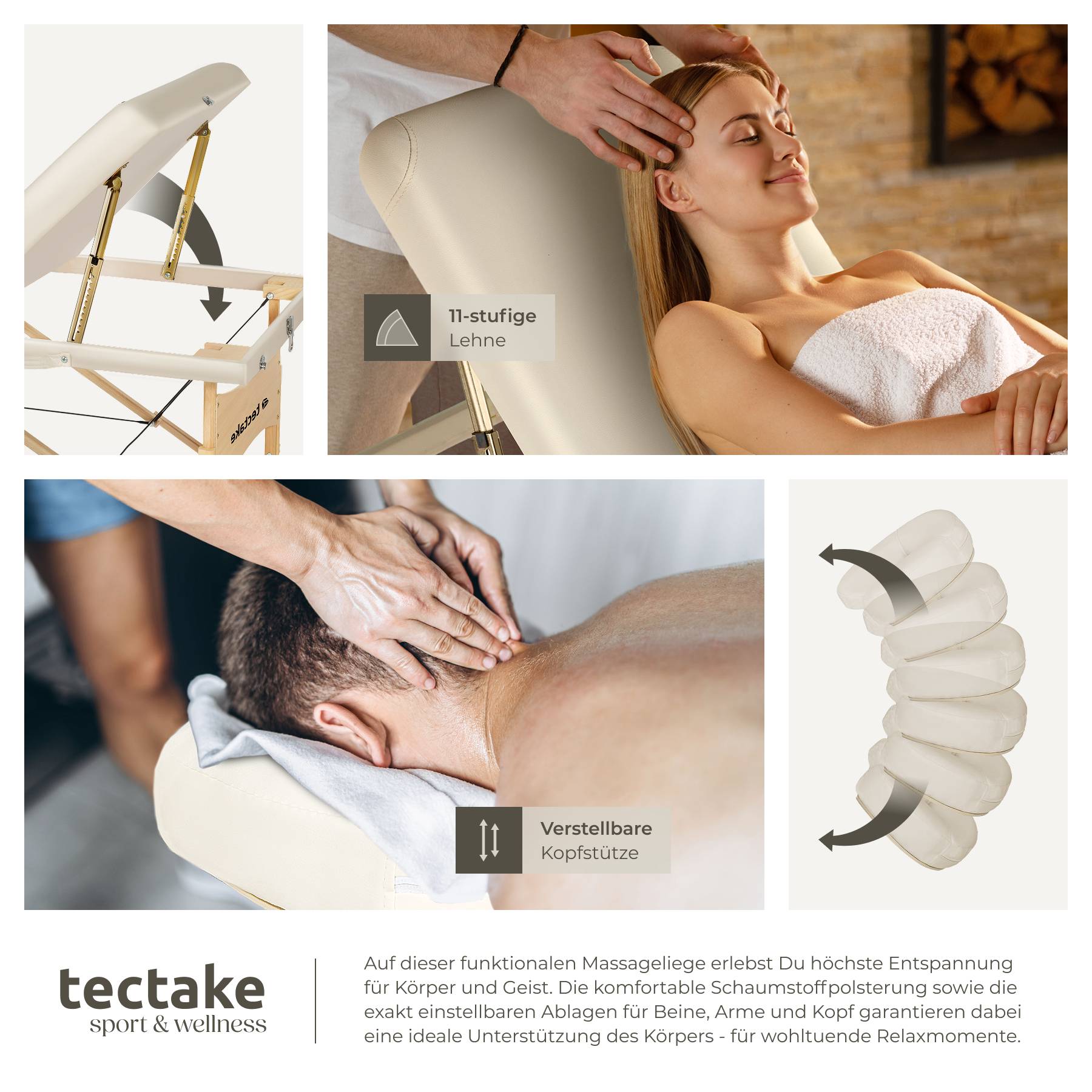 3 Zonen Massageliege