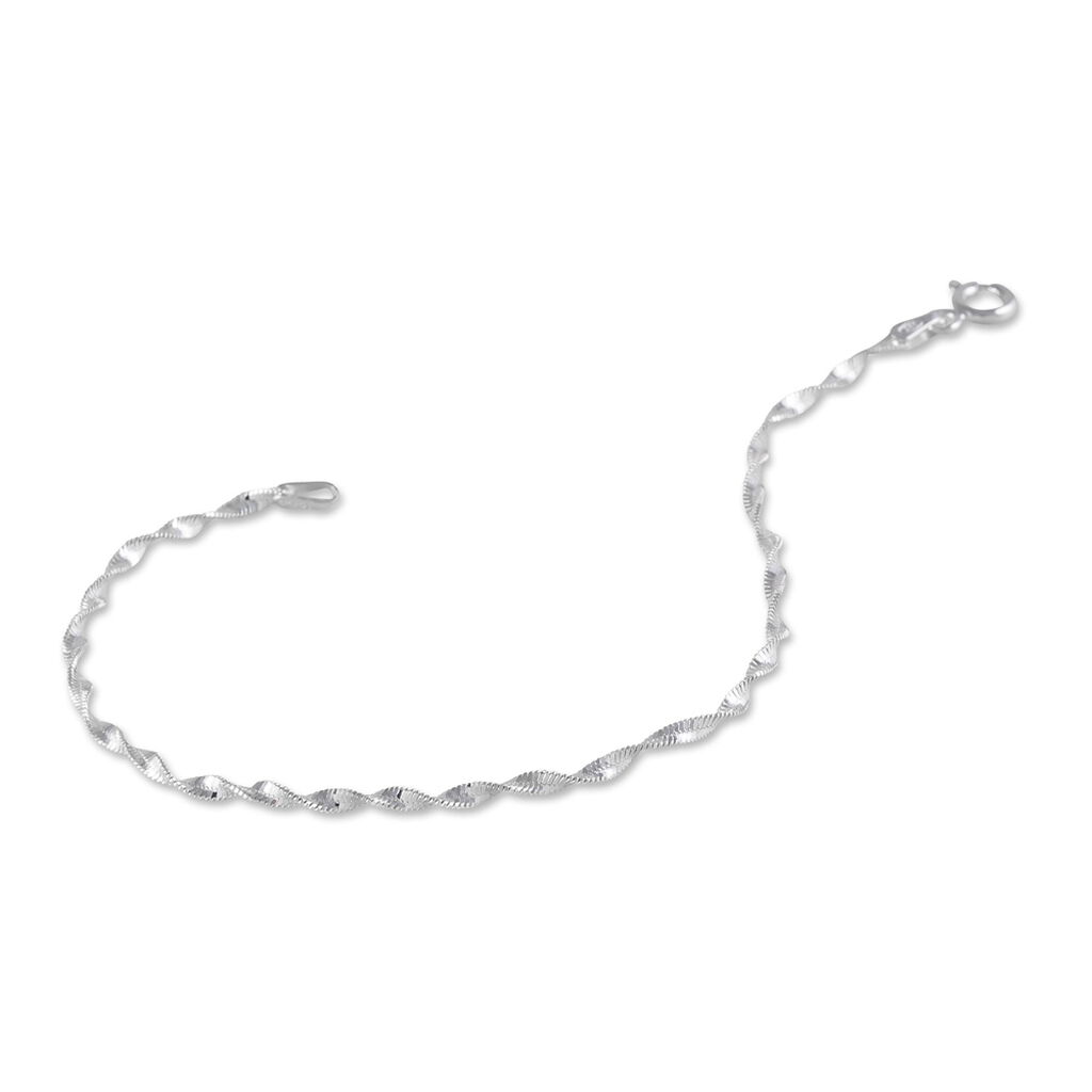 Bracelet Ciana Torsade Diamante Argent Blanc