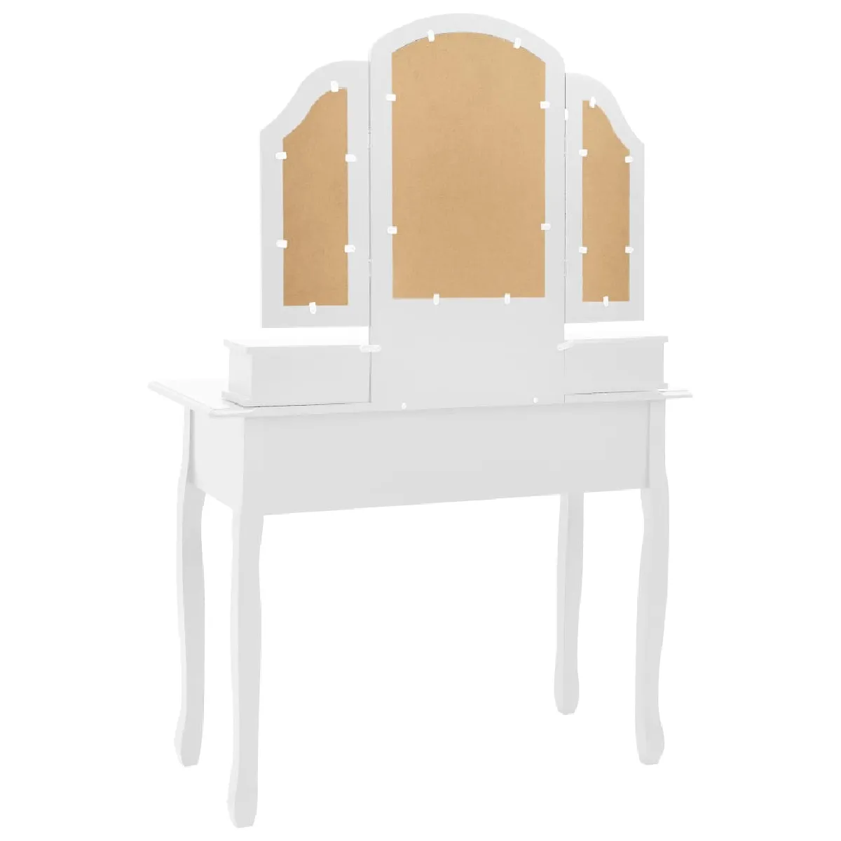 Helloshop26 Ensemble de coiffeuse et tabouret - Blanc