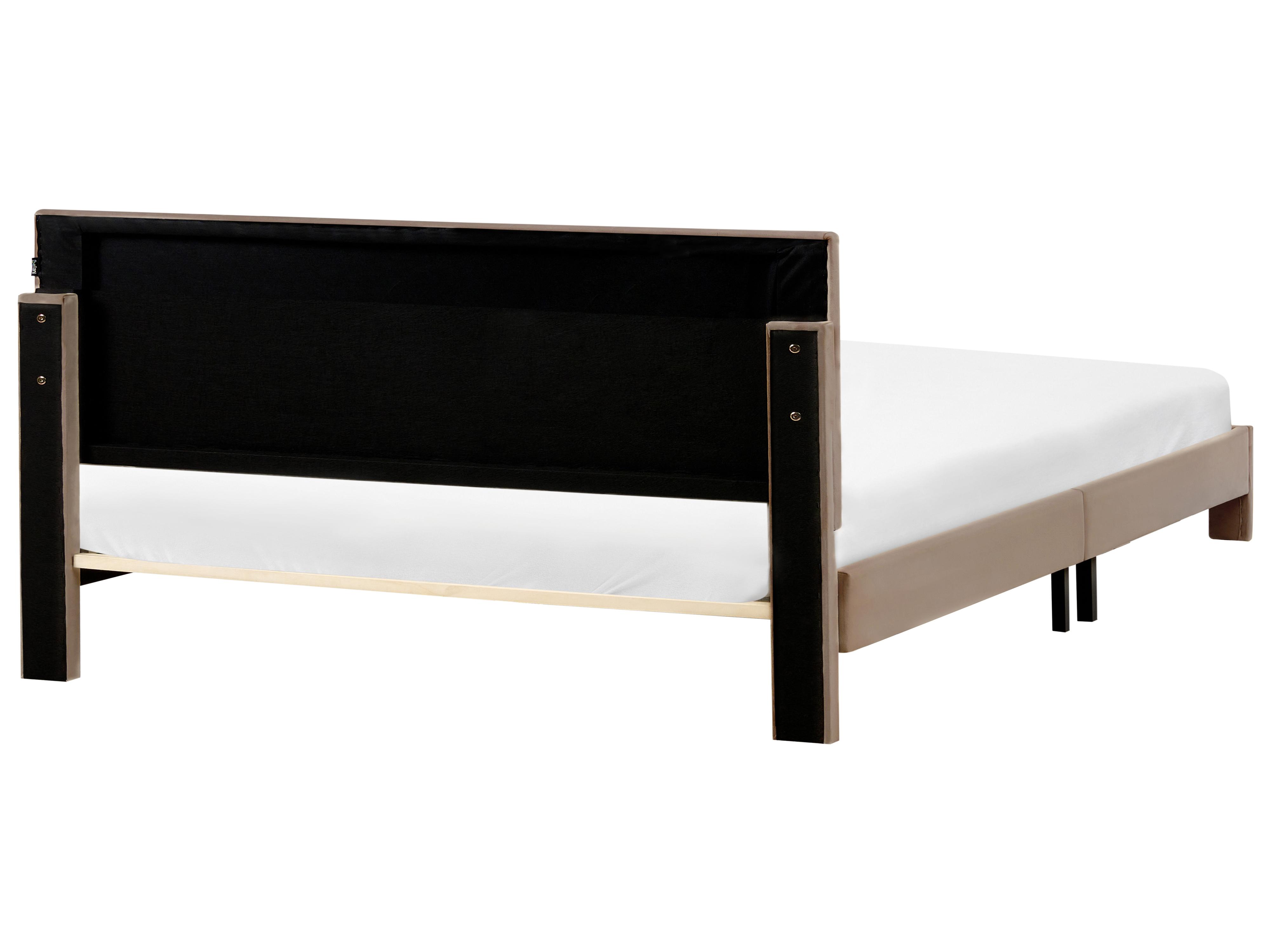 Bed met opbergladen Fluweel LONZAC 180 x 200 cm Taupe