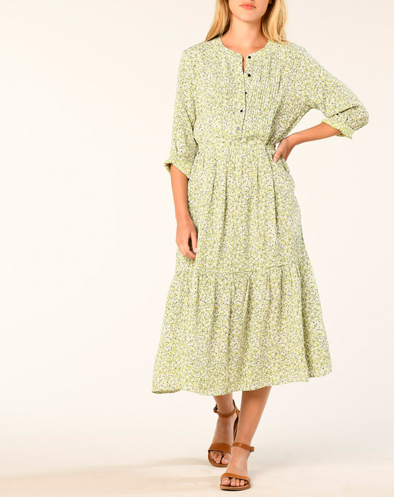 Harris Wilson Robe Léoncie à fleurs olive