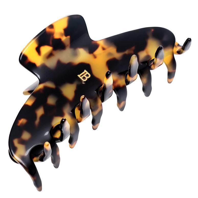 Balmain Cellulose Acetate Pince À Cheveux Large Hairclip Tortoise Shell