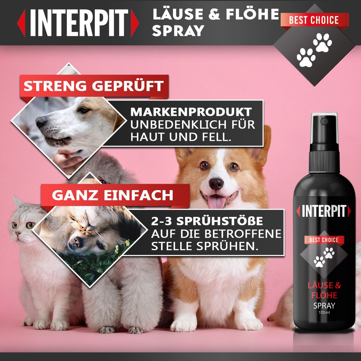 Interpit® | Läuse & Flöhe Spray für Tiere