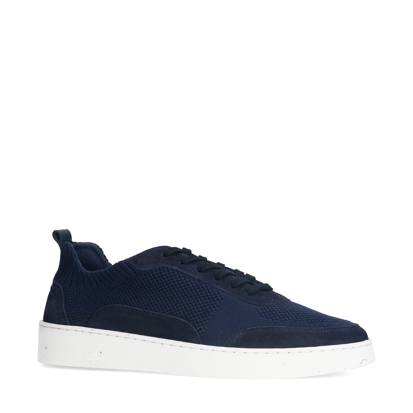 Donkerblauwe knit fabric sneakers
