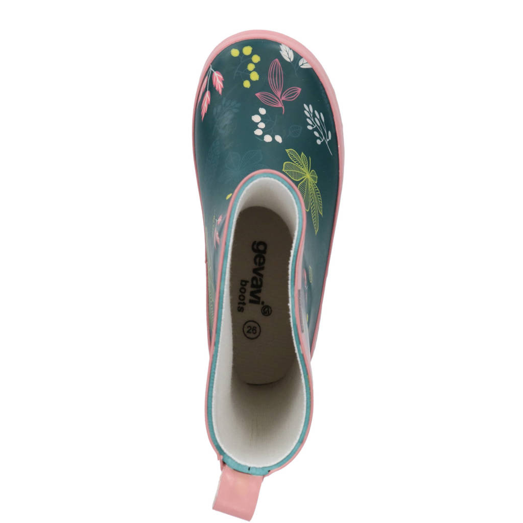 Gevavi Fleurregenlaarzen donkerblauw/roze