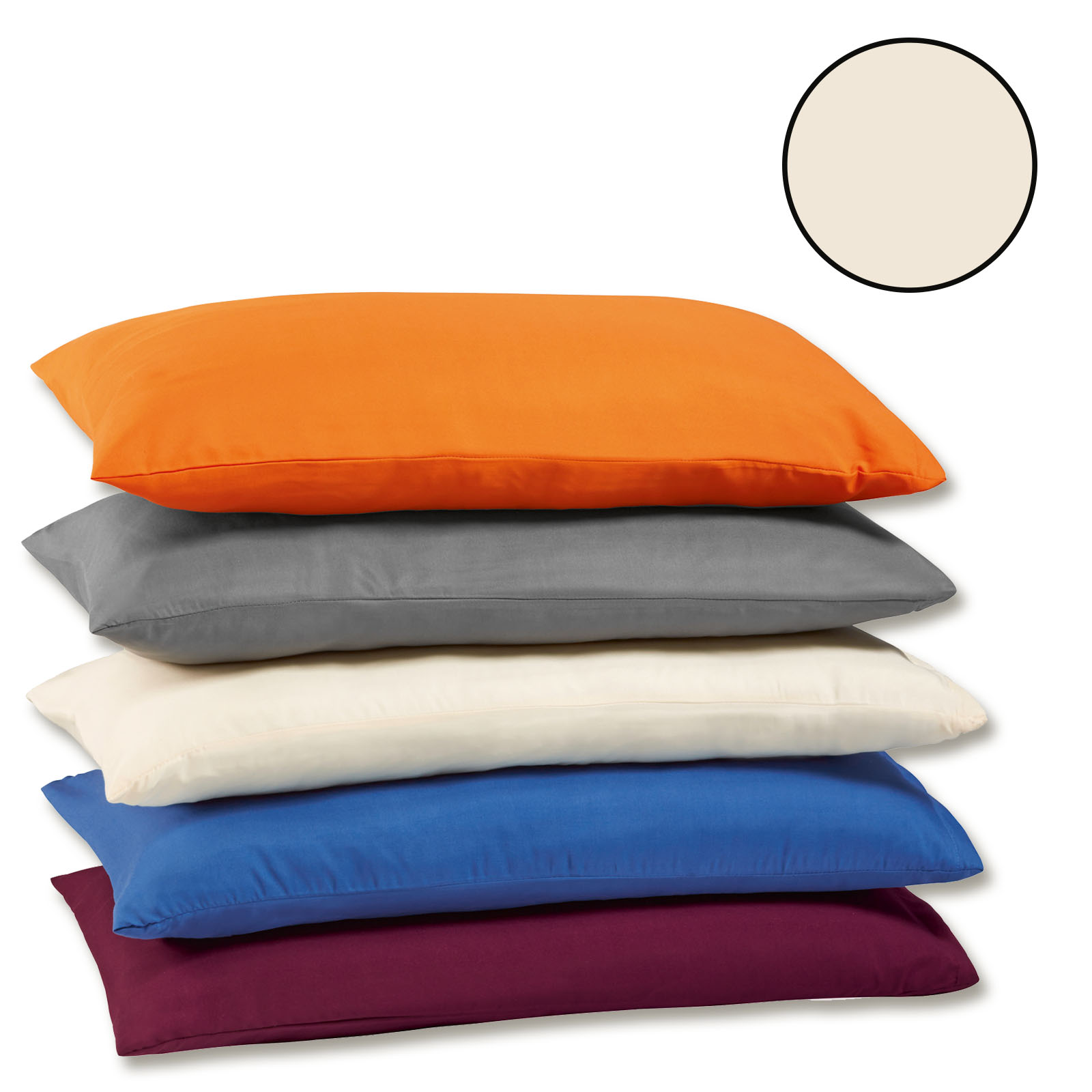 2er-Pack Kissenbezug - ecru - 80x80 cm