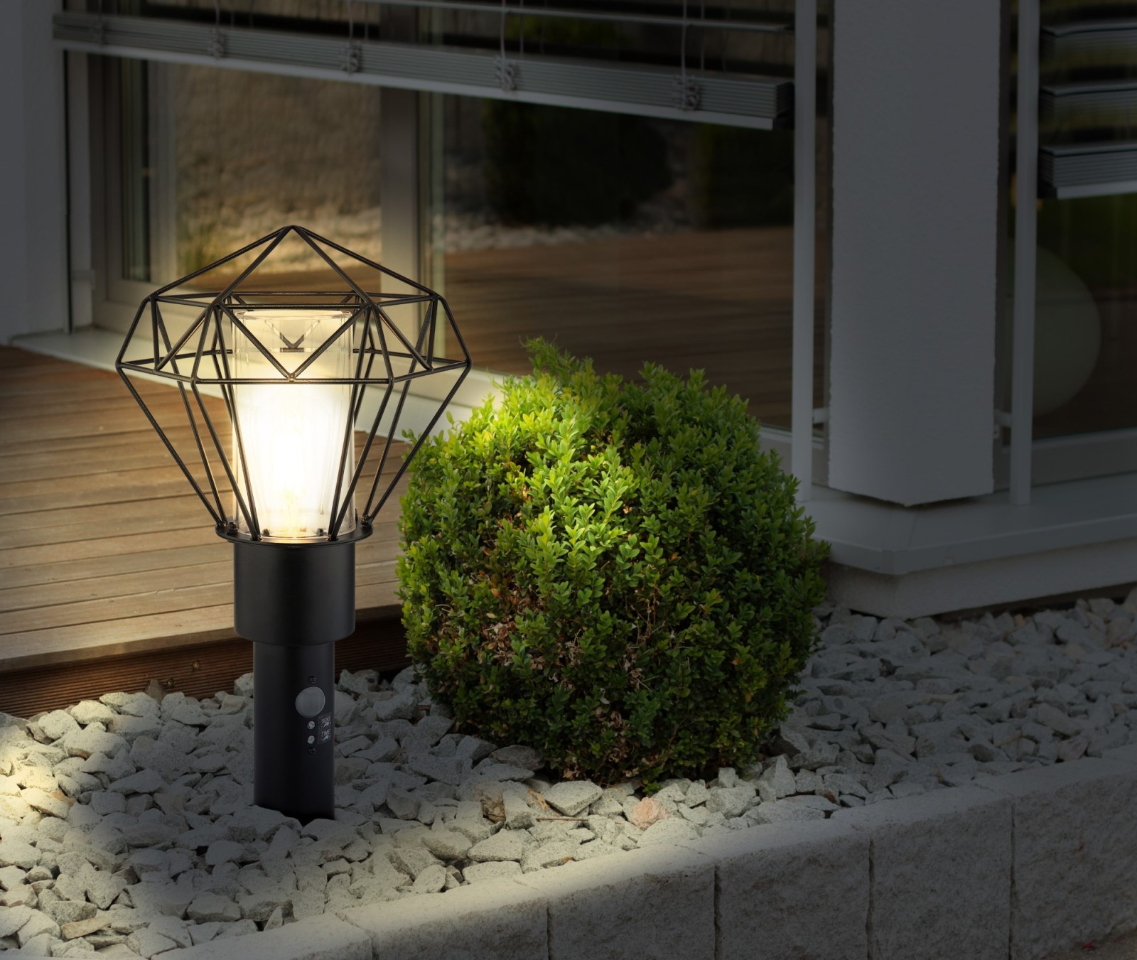 LED-Außenleuchte - schwarz - Edelstahl - 50 cm hoch