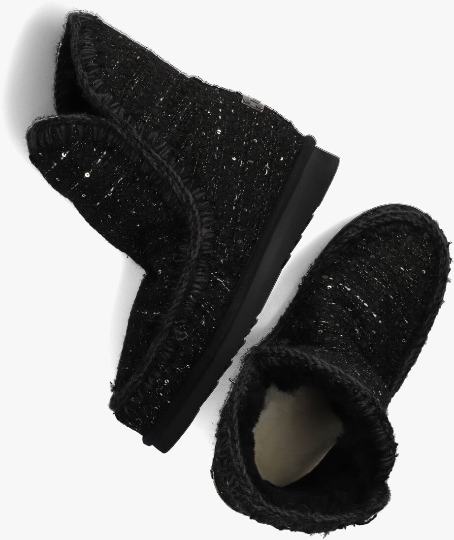 MOU zwarte mou enkellaarsjes inner wedge tweed