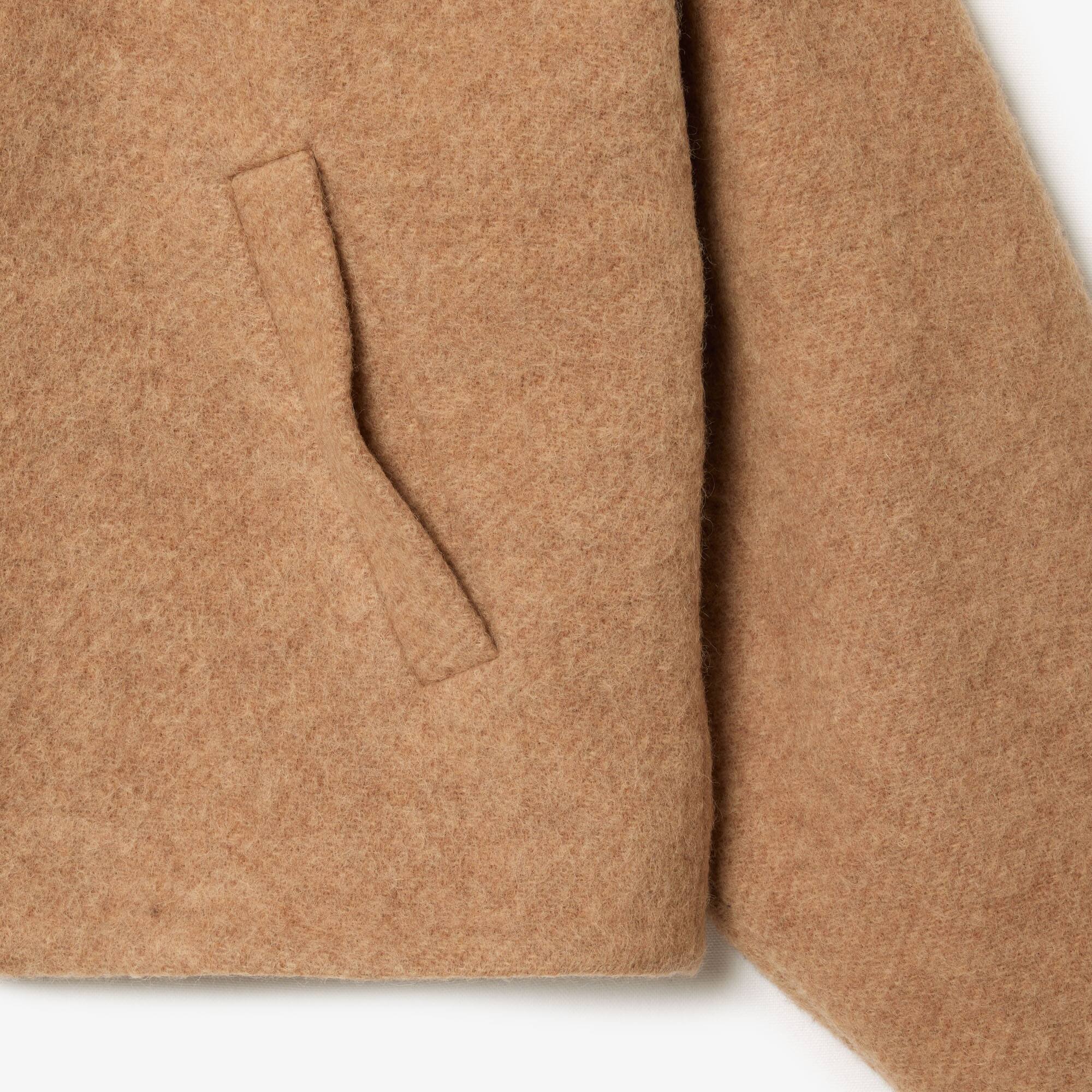 Veste courte oversize en laine vierge Beige