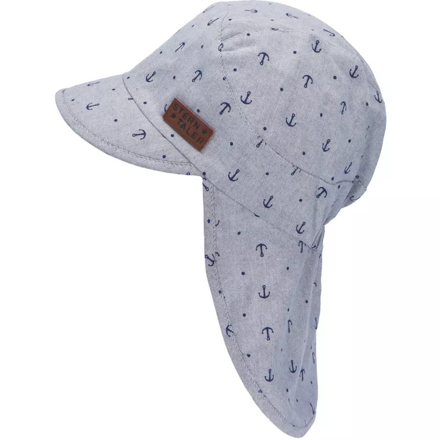 Sterntaler Schirmmütze mit Nackenschutz Anker rauchgrau