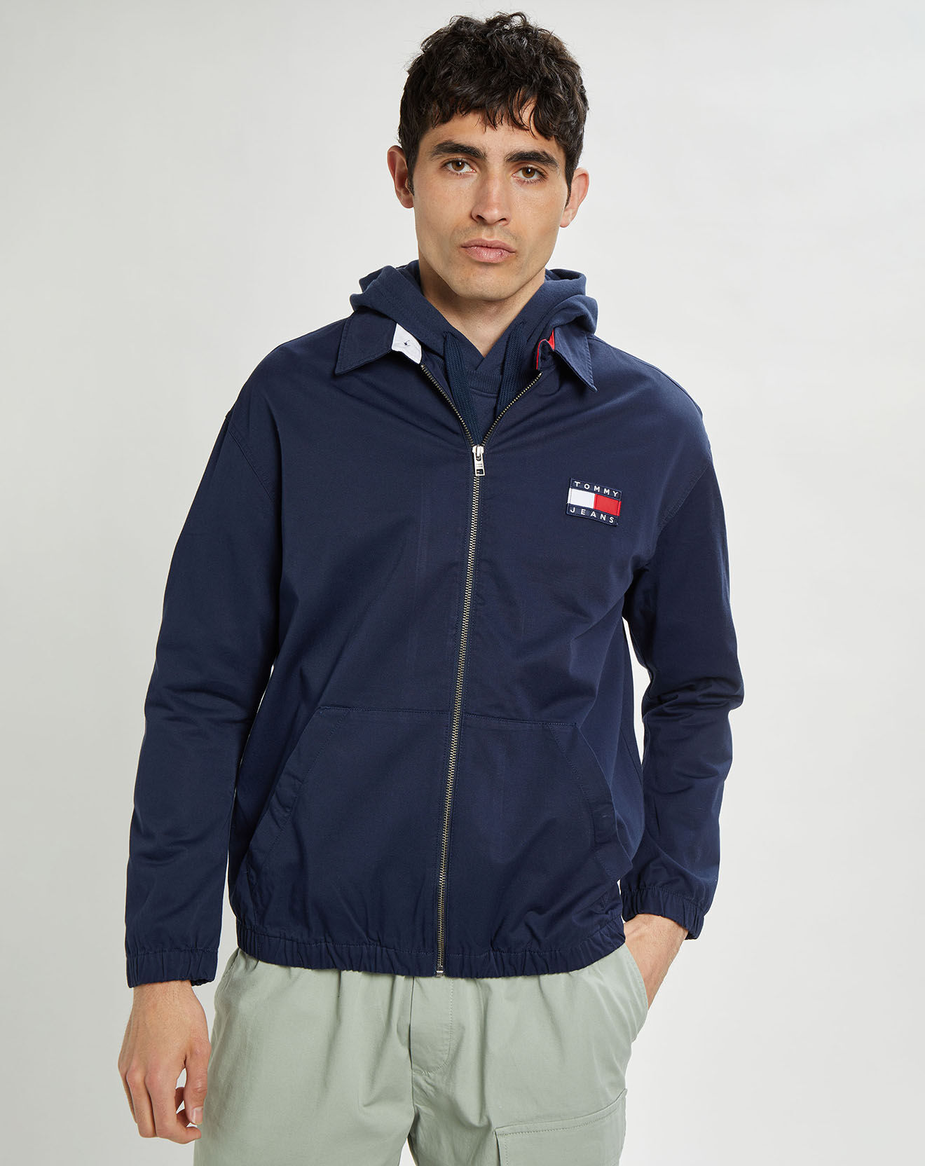 Tommy Jeans Blouson 100% Coton Bio casual badge bleu marine