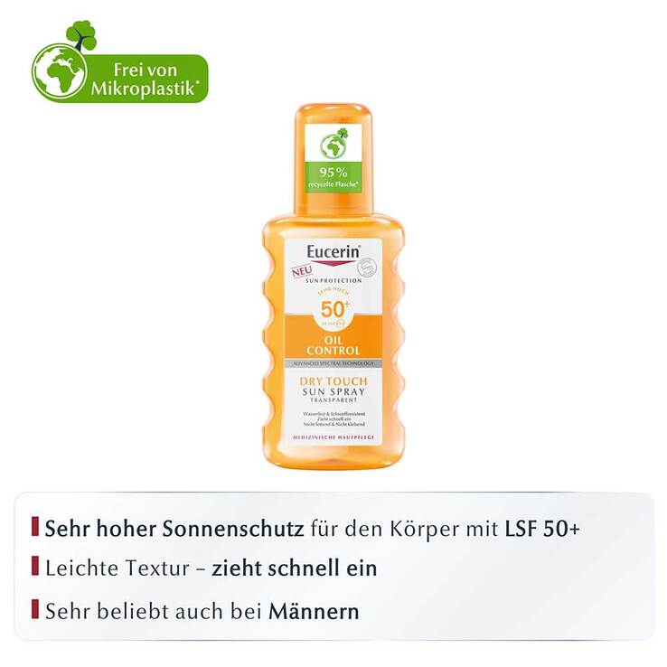 Eucerin Sun Oil Control Body transparent Spray LSF 50 +, 2x200 ml