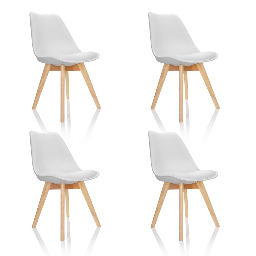 Schalenstuhl 4er Pack SCANDI Kunststoff ohne Armlehnen hjh OFFICE