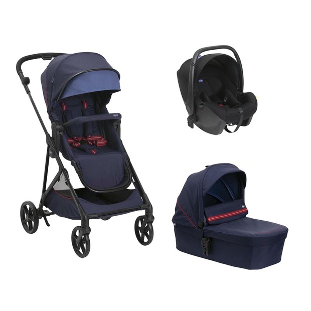 Poussette Trio Seety Nacelle Oxford Blue + Siège auto Kory Black - CHICCO
