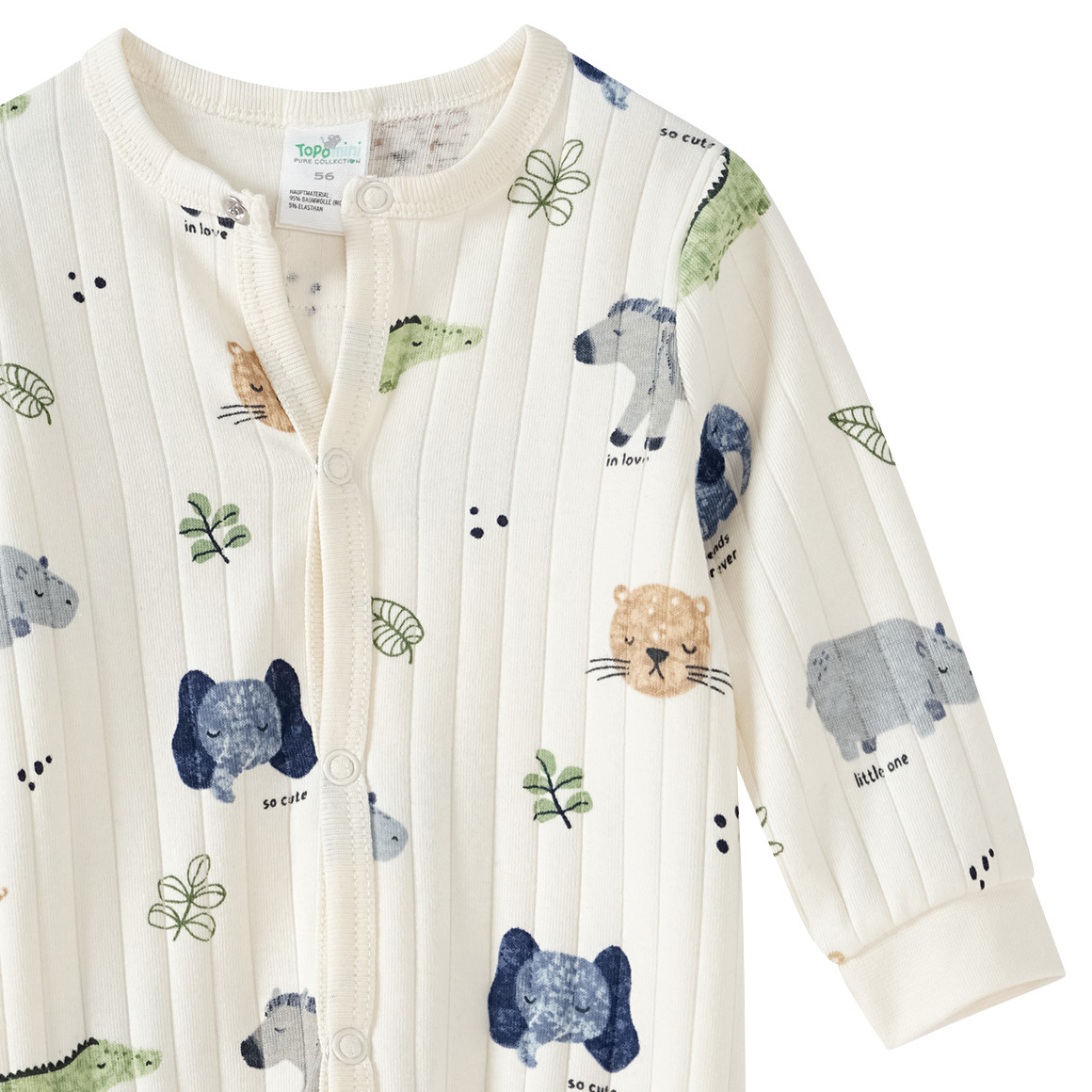 Topomini Newborn Schlafanzug mit Allover Muster creme