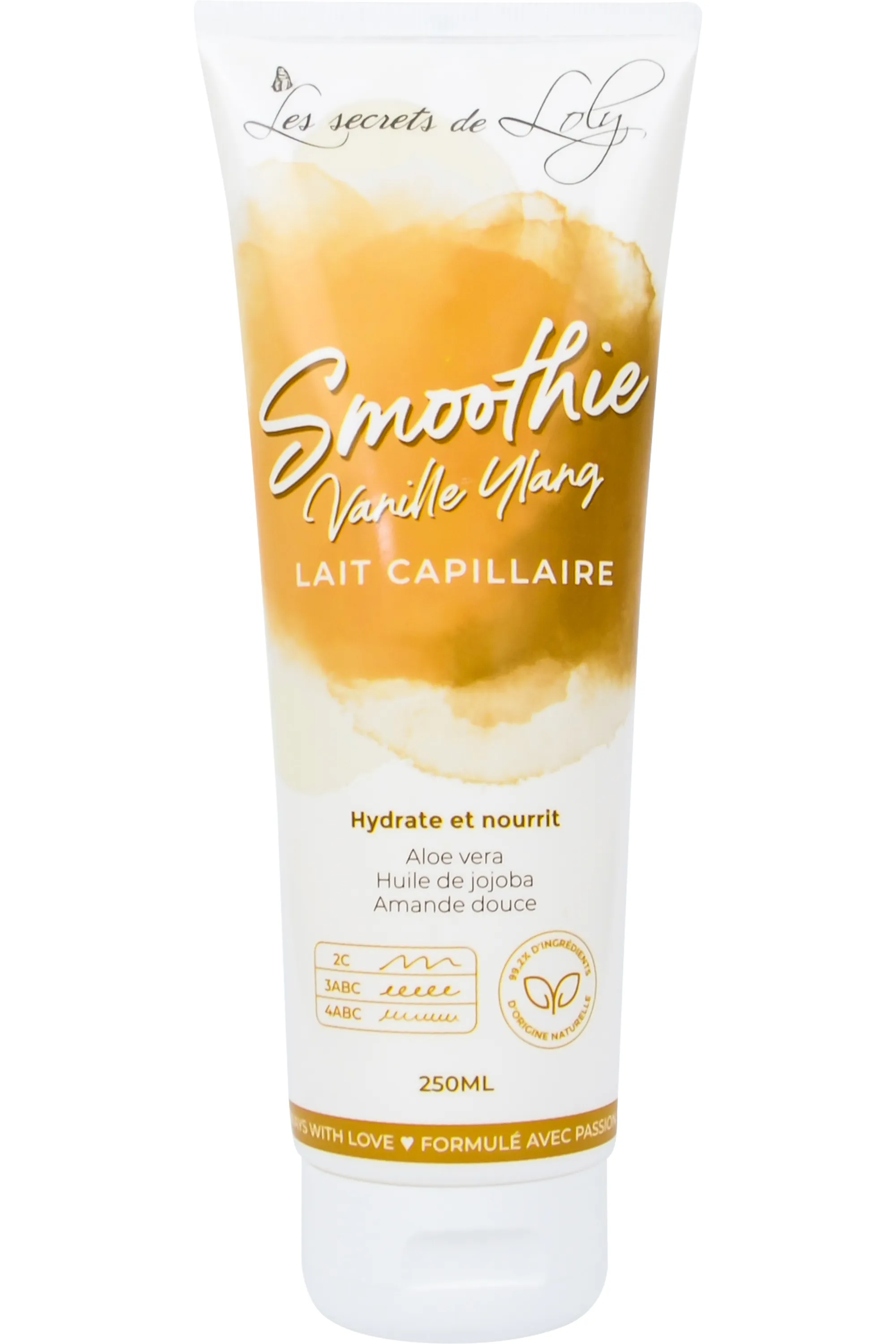 Les Secrets de Loly Lait capillaire hydratant smoothie Vanille Ylang-ylang-250 ml