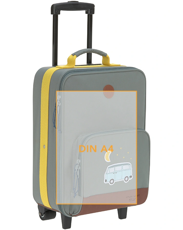 Kinder-Trolley ADVENTURE BUS (29x46x19,5) in olivgrau