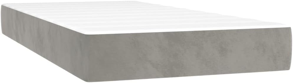 Boxspringbett mit Matratze Hellgrau 80x200 cm Samt,Premium Boxspringbett aus Samt mit verstellbarem Kopfteil und ergonomischer Matratze
