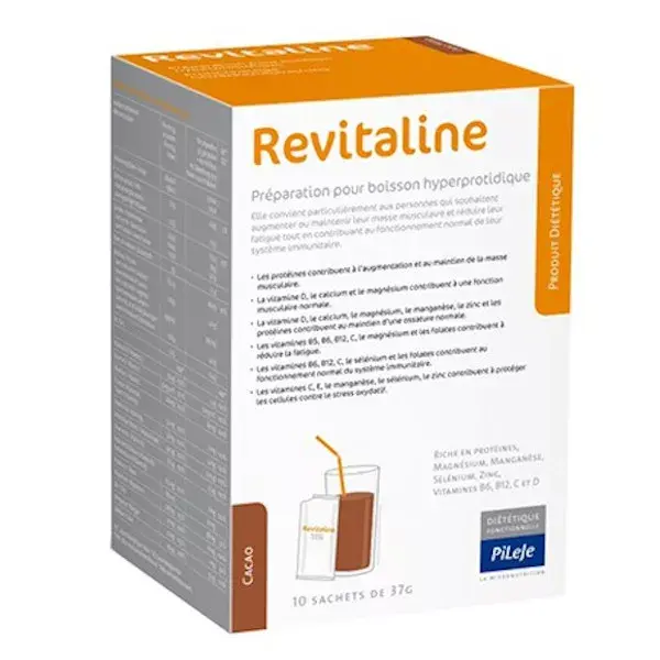 Pileje Revitaline Preparação de Cacau com Alto Teor de Proteína - 10 Sachês