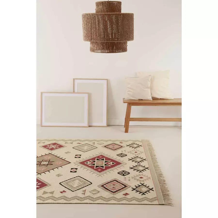 Green Looop Kelim Teppich Brionne beige