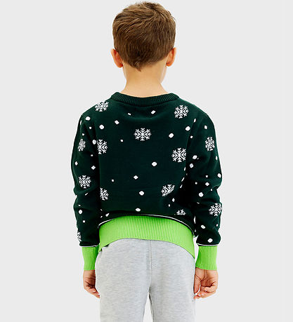 Jule-Sweaters Bluse - Sweet Christmas Dino -  Grøn