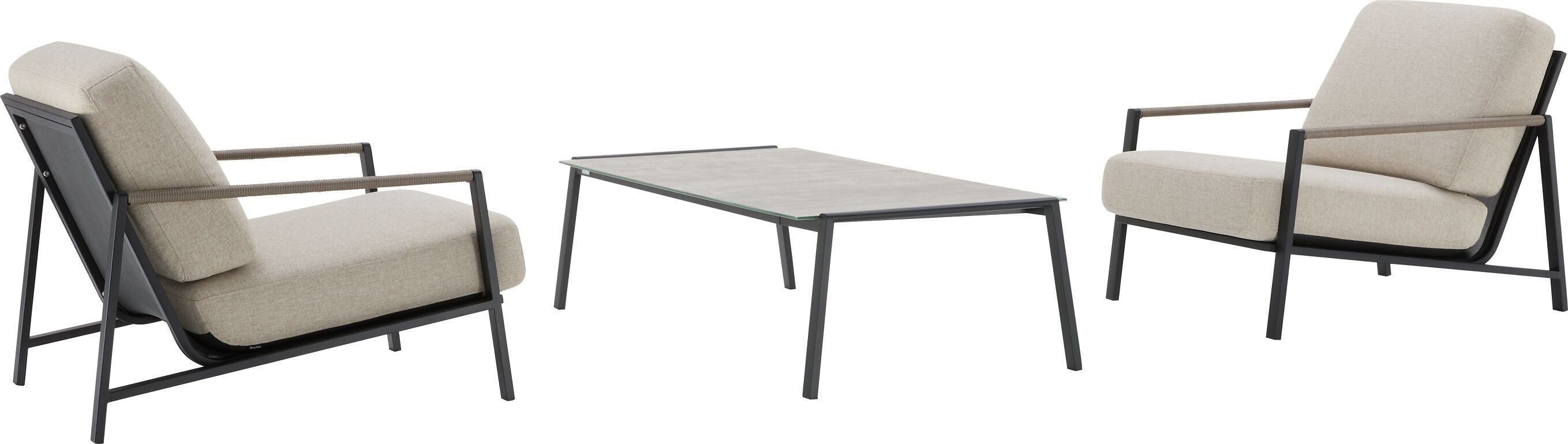 LAZARETO II Lounge Set_2 Sessel Tisch - Beige