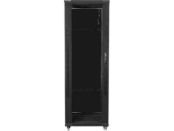 Lanberg FF01 series - Rack kabinet - med 4 køleblæsere - fritstående, gulvstående - sort, RAL 9004 - 37U - 19