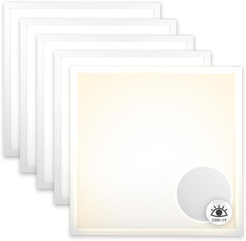5x LED Panel 62x62 Neutralweiß 4000K 36W UGR