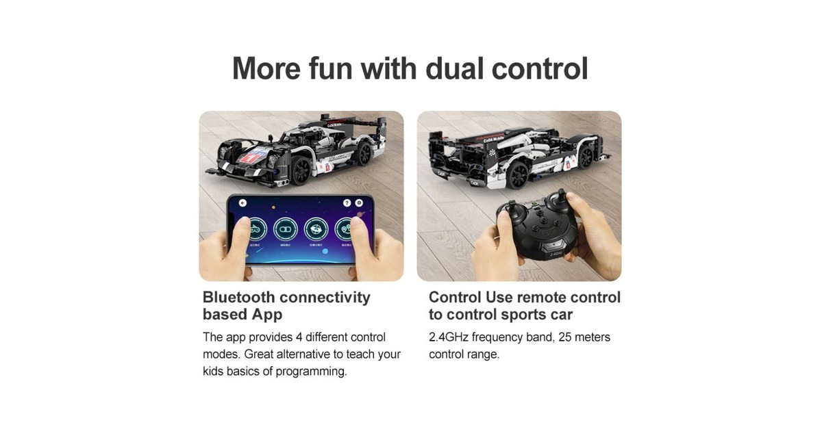 CaDASports Car - GT Sport Car Constructiespeelgoed  (C51307W, Dual Mode Control)
