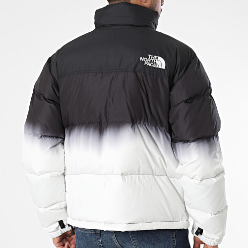 Doudoune Capuche 96 Nuptse Dip Dye A84QW Blanc Noir