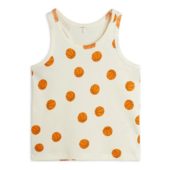 Mini Rodini Débardeur Basketball Coton Bio | Ecru