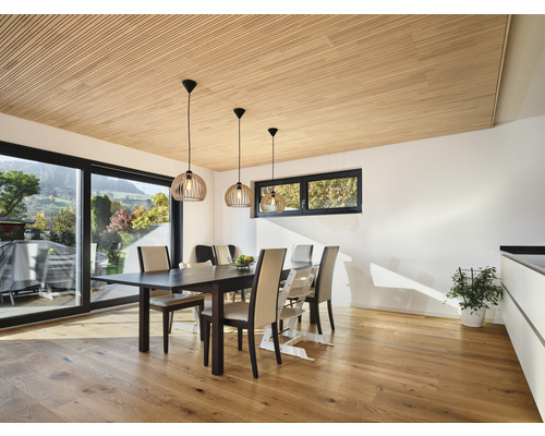 Akoestisch paneel LIGNO® wit spar onbehandeld, lamelbreedte: onregelmatig 12 - 25 mm, 1455 x 300 x 25 mm