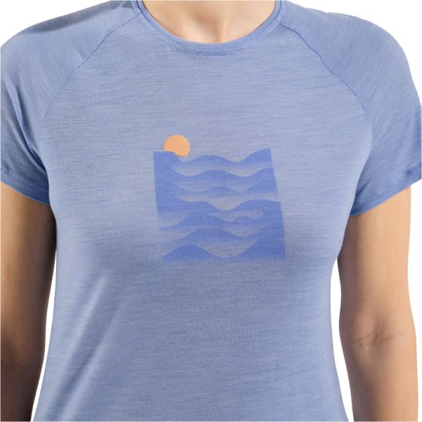 T-shirt randonnée ODLO W ASCENT PW 130 SUNSET CREW NECK S/S BLUE HERON MELANGE