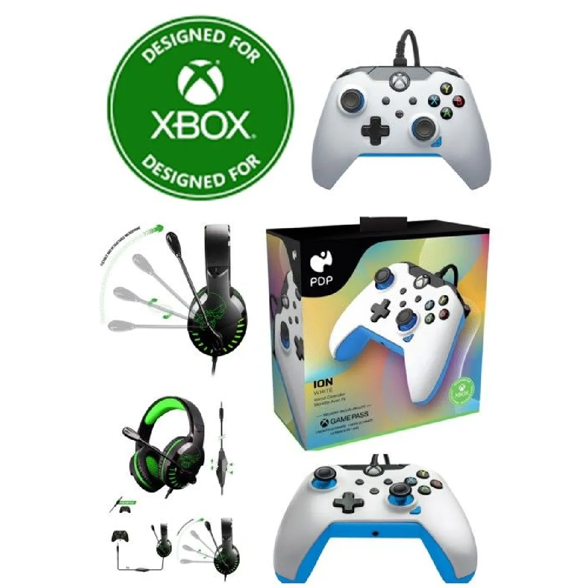 PDP Casque PC + Manette Filaire Ion White