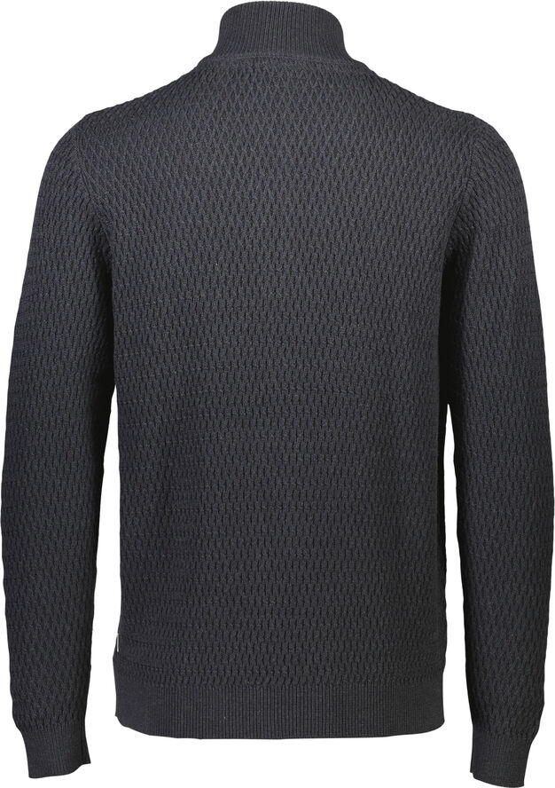 Lindbergh Zip through structure cardigan Dk navy mel