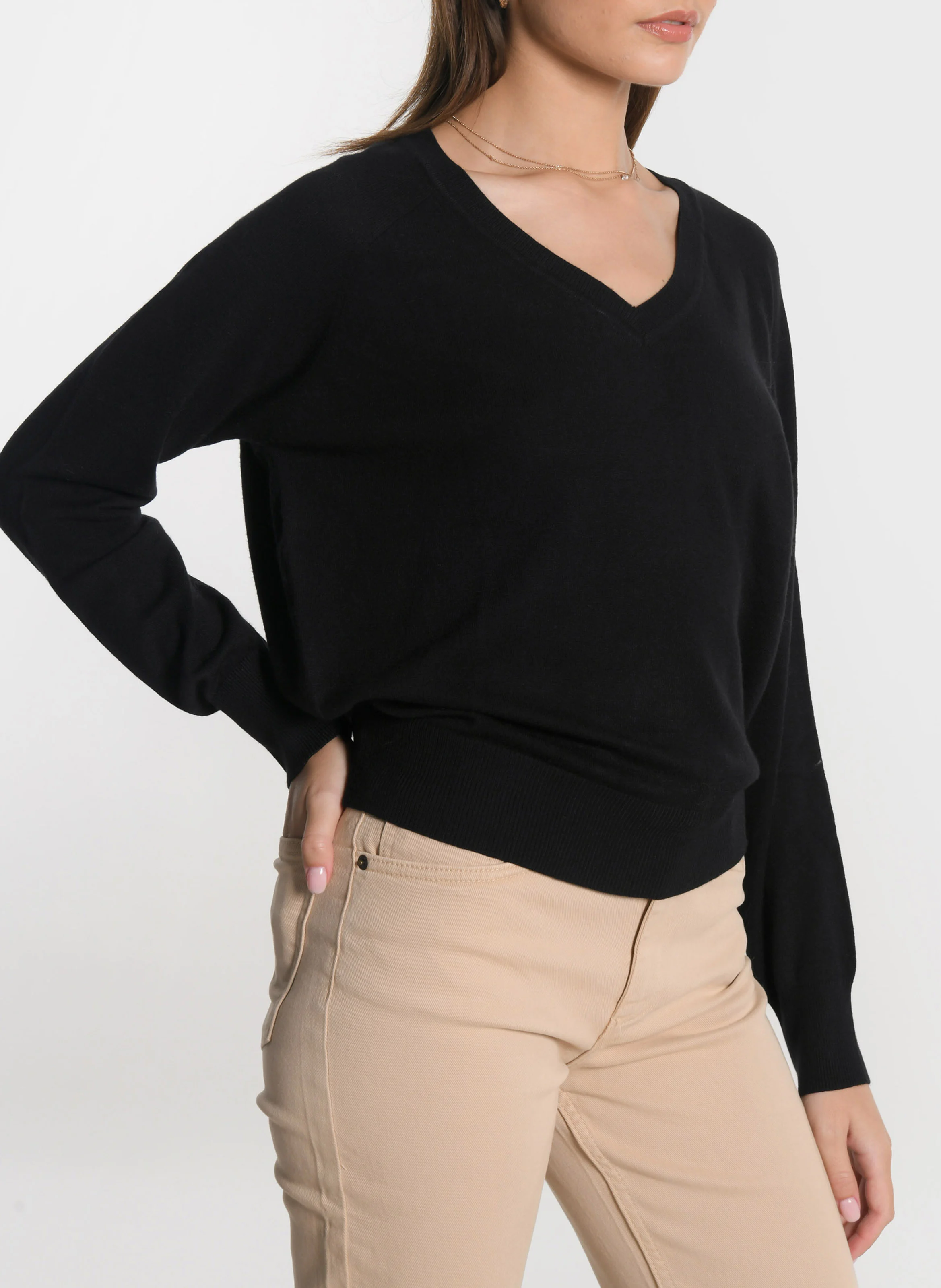 NOLWENN - Pull ample en maille | Noir