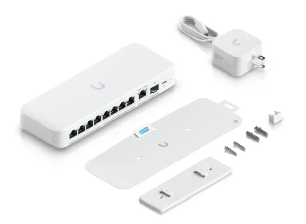 Ubiquiti UniFi Flex 2.5G - Switch - Administreret - 8 x 2.5GBase-T   1 x 10Gb Ethernet   1 x 10Gb Ethernet SFP  - desktop, væg-monterbar, DIN monterbar på skinne - PoE