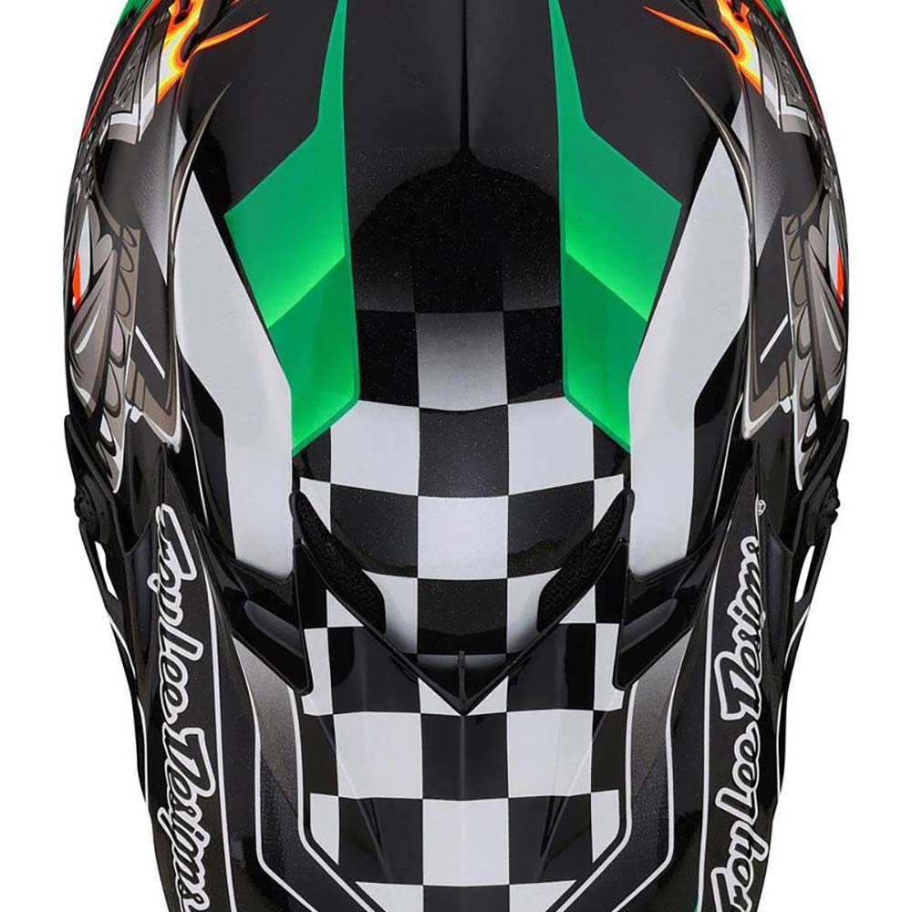 Troy Lee Designs - Casque SE4 Polyacrylite Carb Noir / Vert / Gris