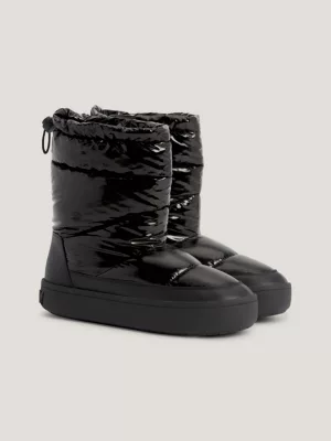 Botas puffer recicladas com acabamento brilhante
