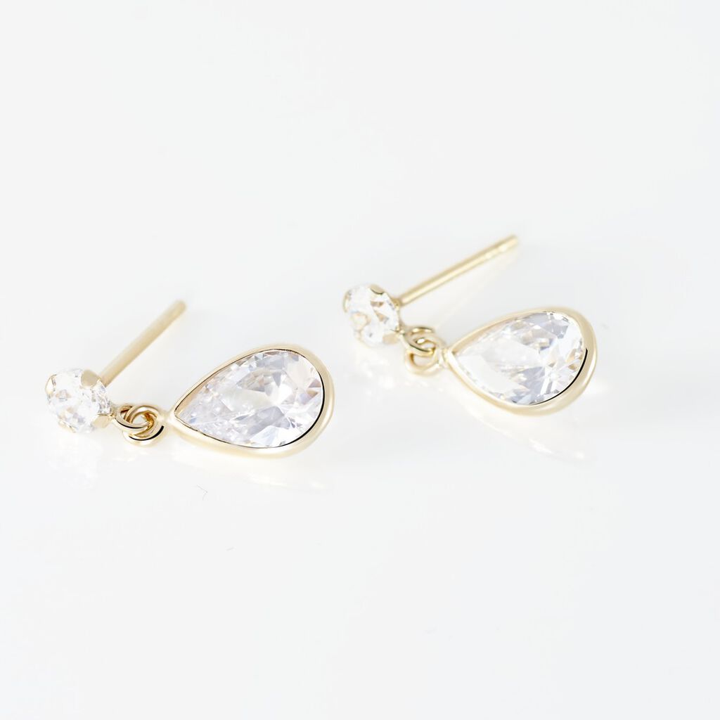 Boucles D'oreilles Pendantes Lika Or Jaune Oxyde De Zirconium