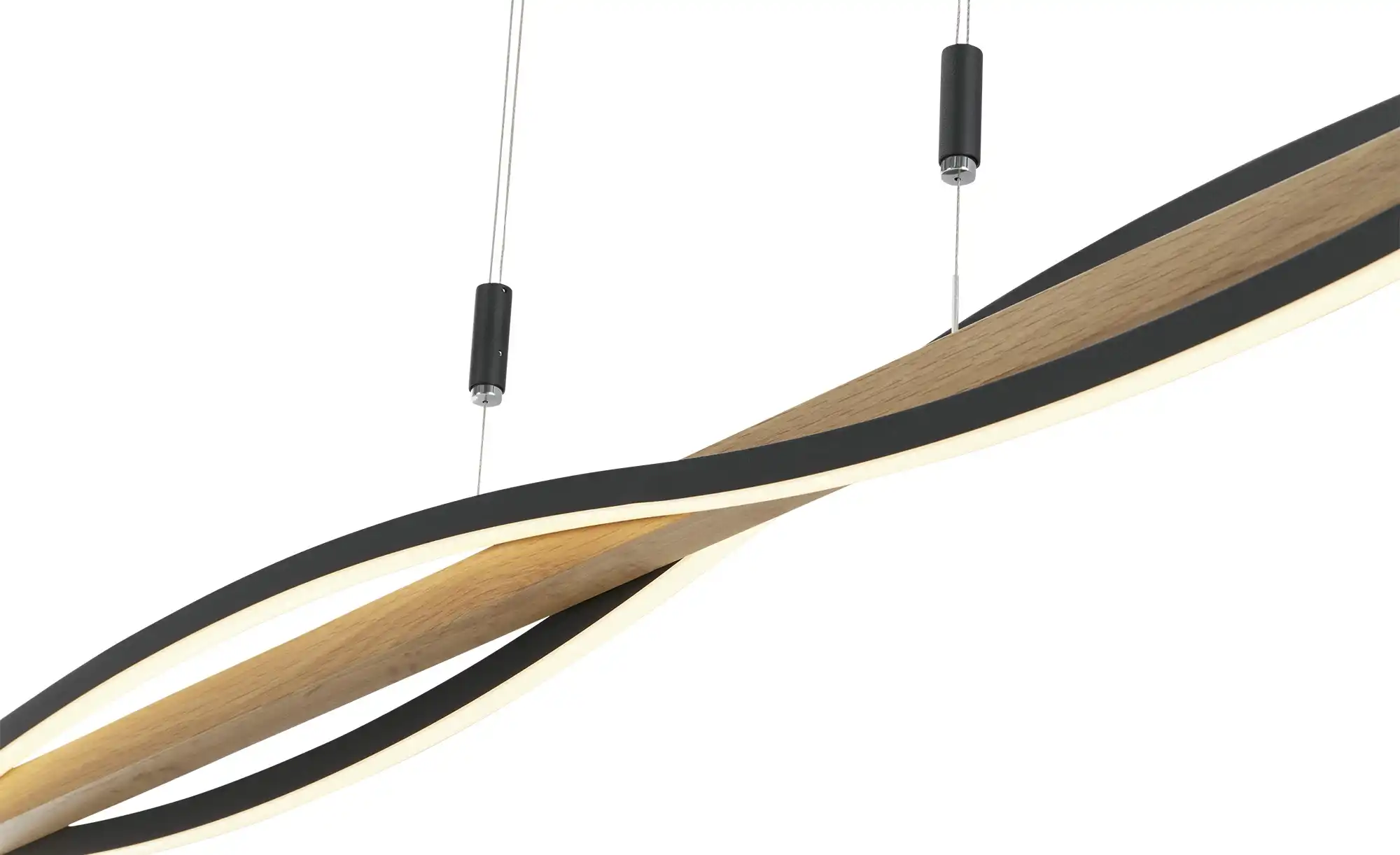 KHG LED-Pendelleuchte, 3-flammig, schwarz/ Eiche