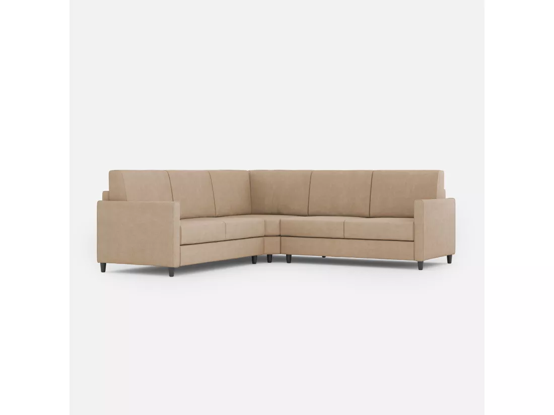 Canapé d'angle moderne italien tissu beige Korane - 5 tailles-Taille 241x241 cm