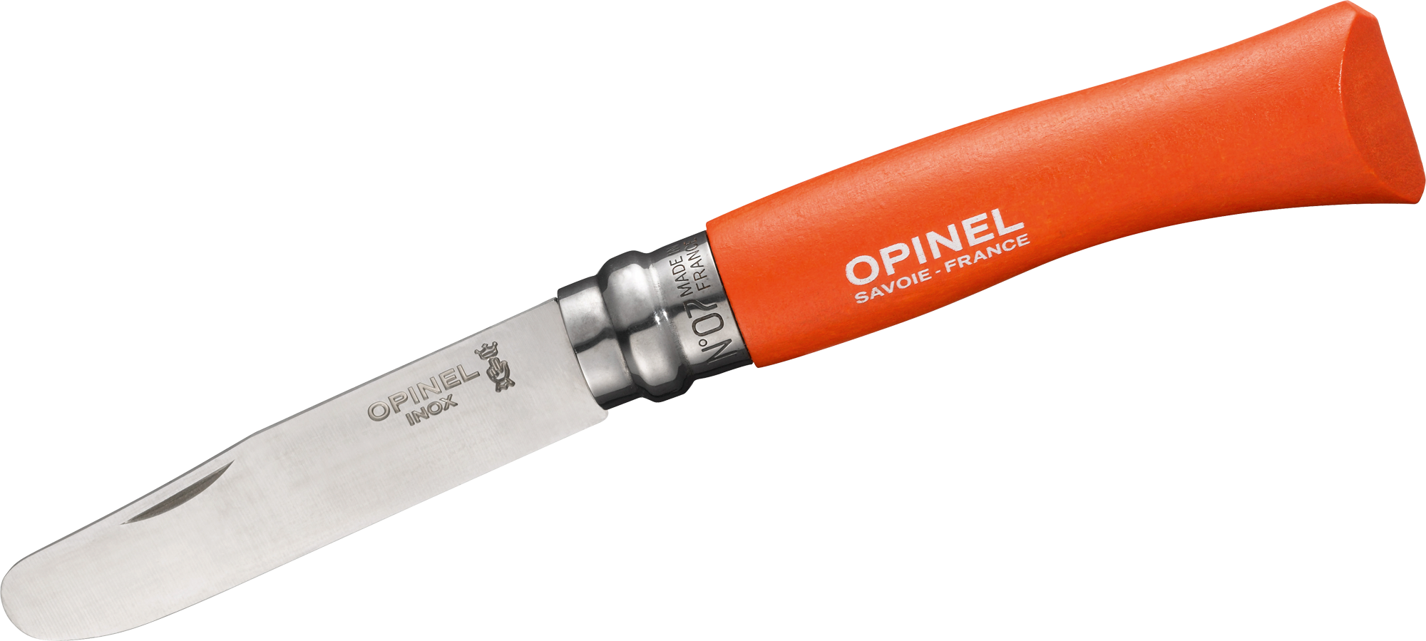 Opinel N°07 Taschenmesser für Kinder Klingenlänge 8 cm orange