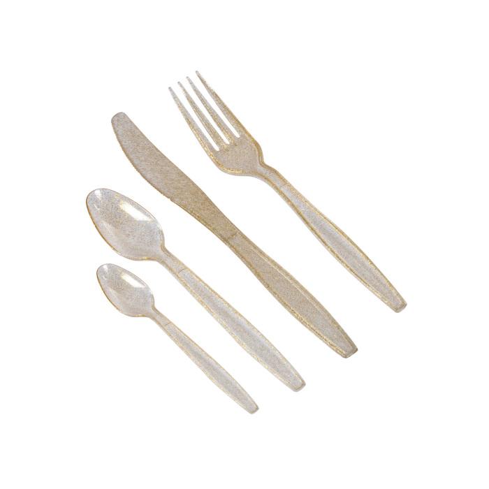 MENAGERE 24 PIECES PAILLETTES OR