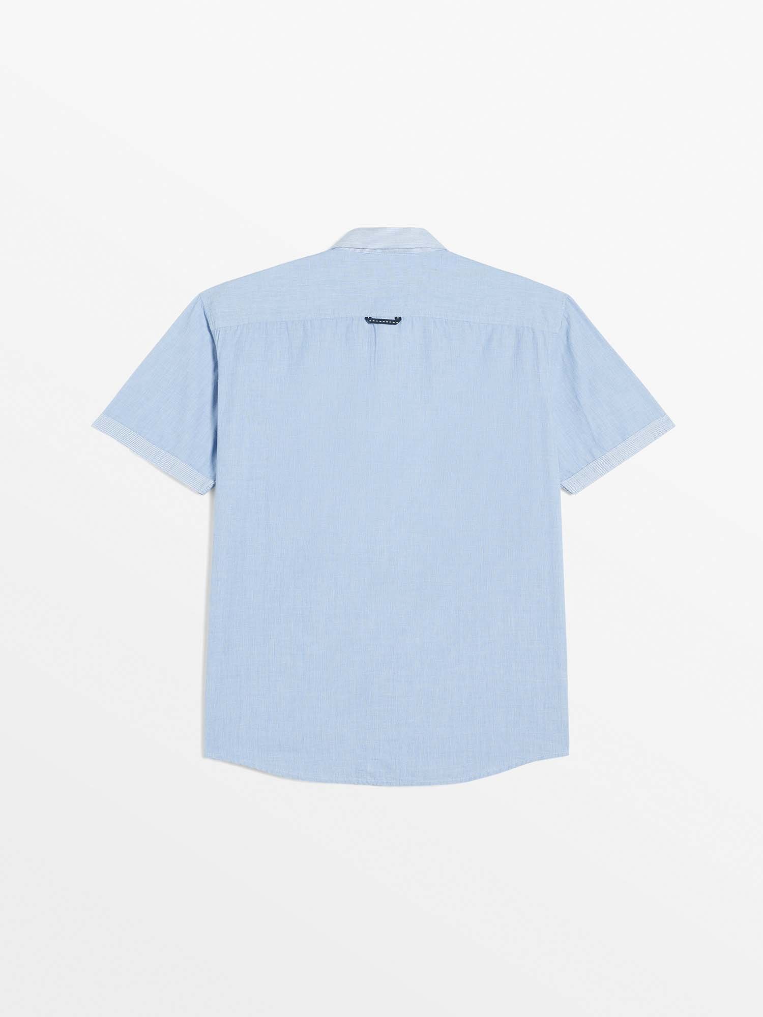 Chemise Homme Manches Courtes Bleu