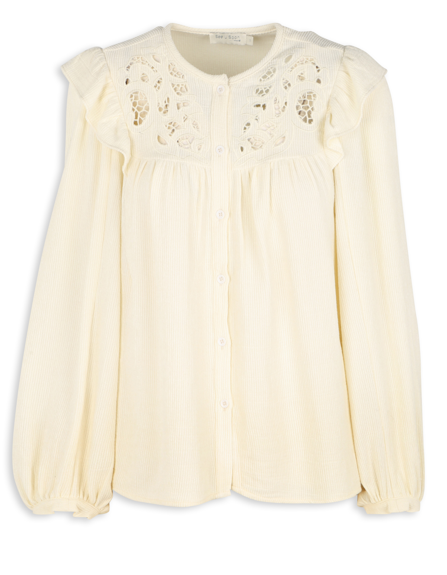 Blouse en velours côtelé de coton | Blanc