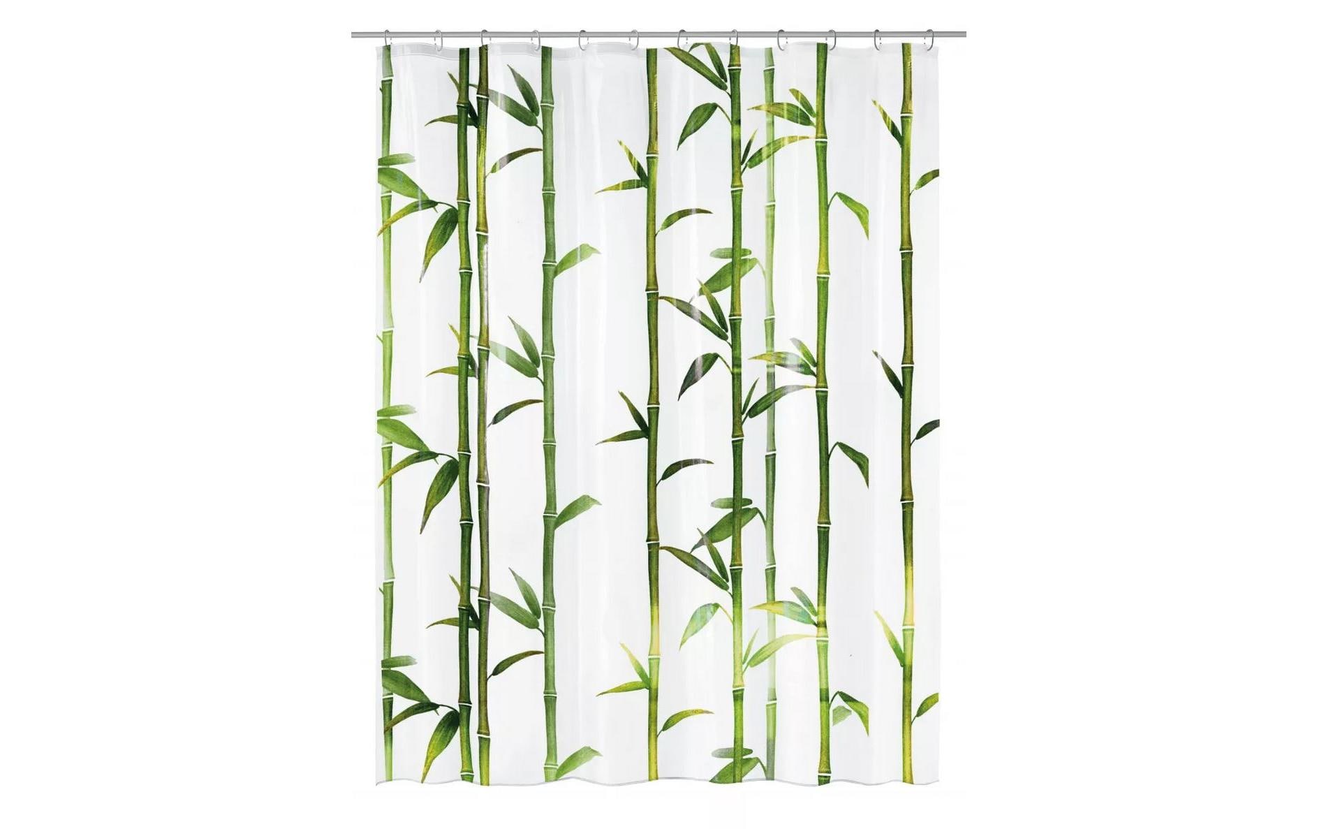 Duschvorhang Bambu 180 x 200 cm, Grün/WeissBadevorhang aus Ökoplastik