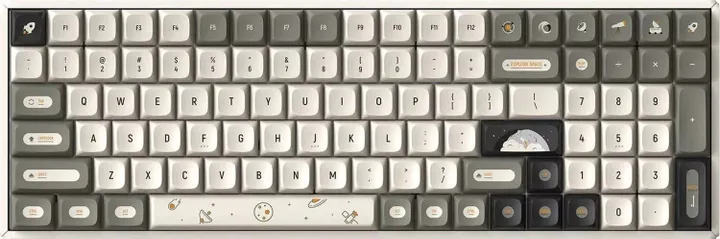 IQUNIX F97 Hitchhiker Wireless Gaming Tastatur, RGB - Moonstone-Switches [Layout: Tysk]